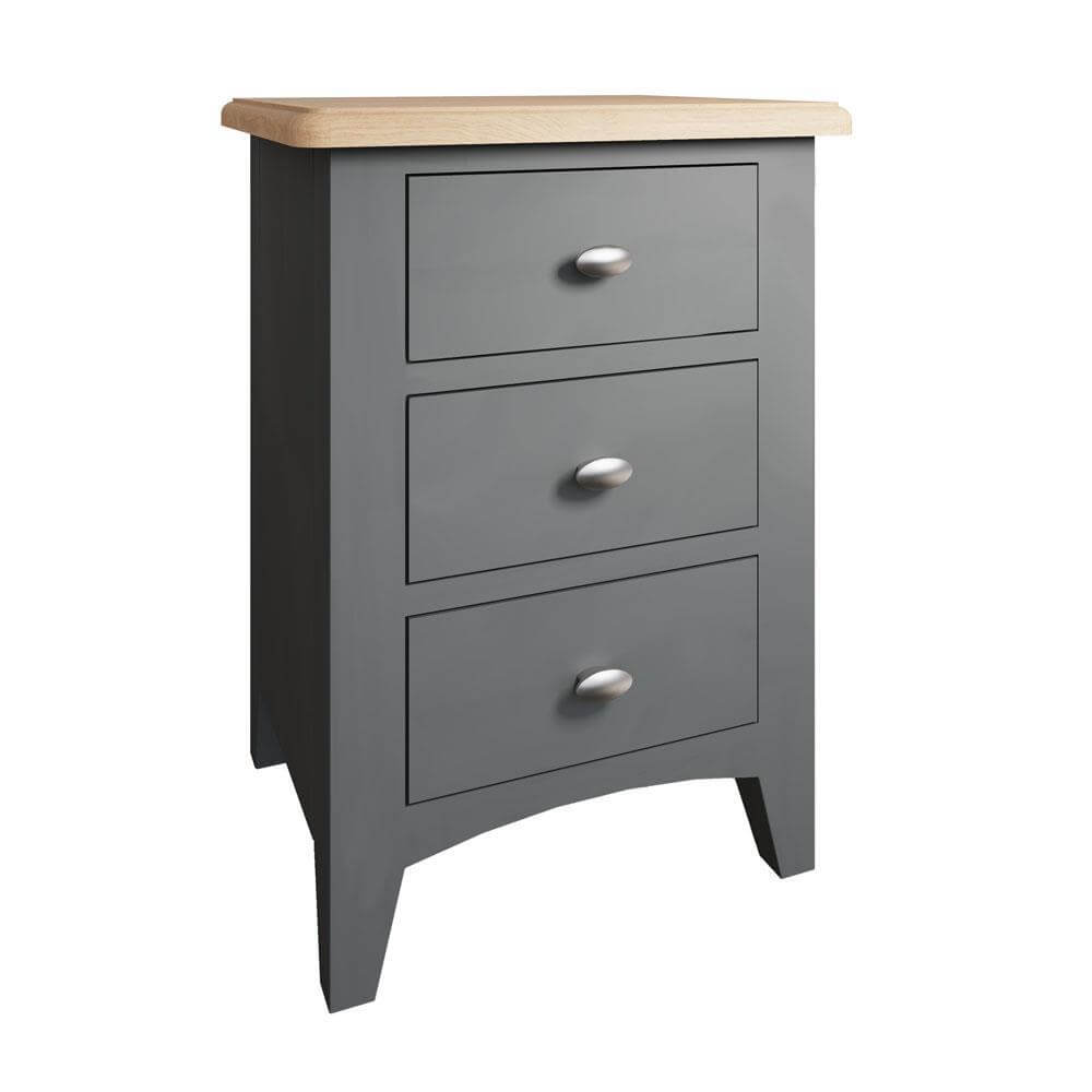 Gateley Three Drawer Bedside Table